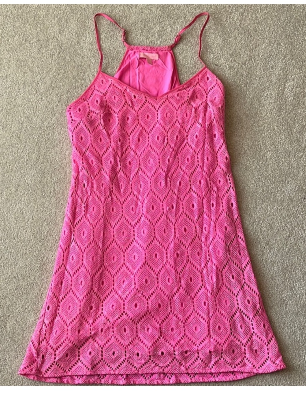 Lilly Pulitzer Pink Lace Dress Sleeveless A-Line Summer Size M
